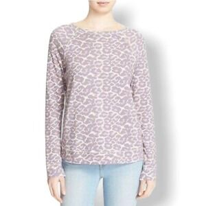 Soft Joie Comfortable Purple leopard Crewneck Sweater XS